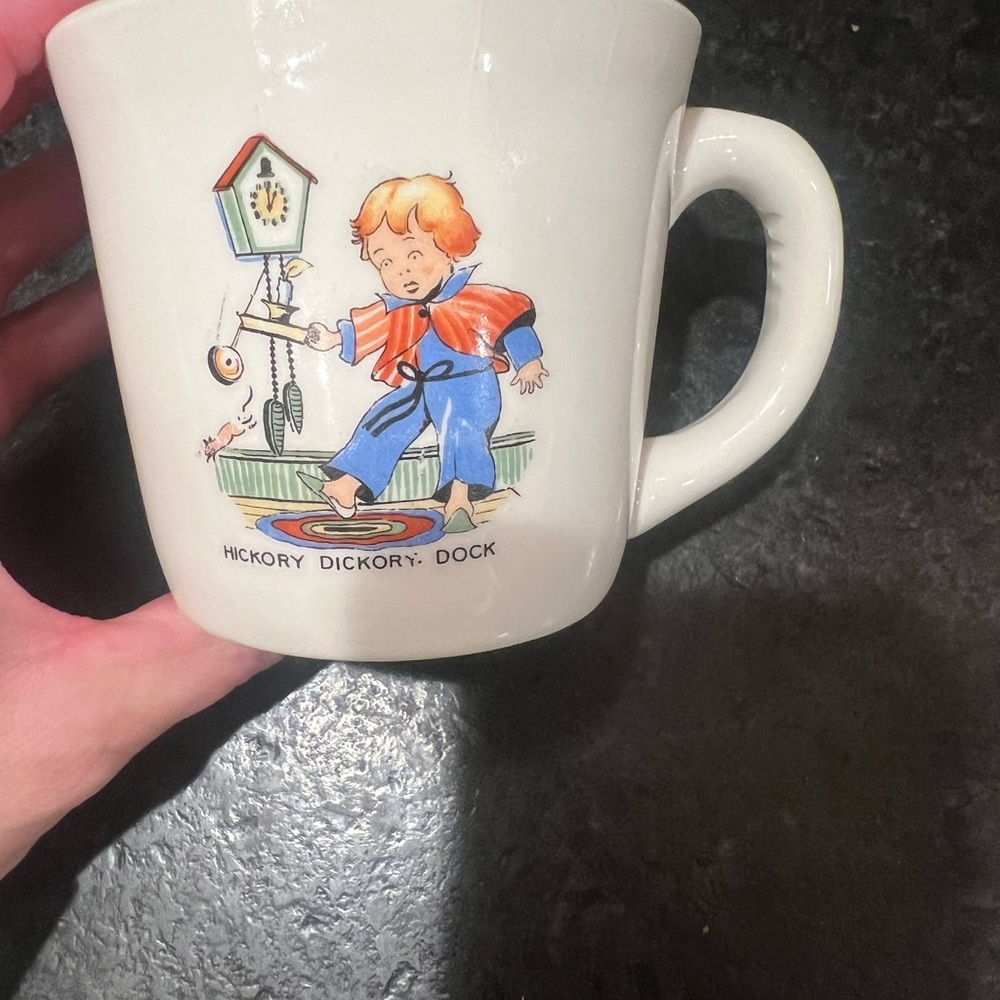 Vintage/Antique Jack Horner Plate, Hickory Dickory Dock cup Childrens Dishes - Picture 6 of 8